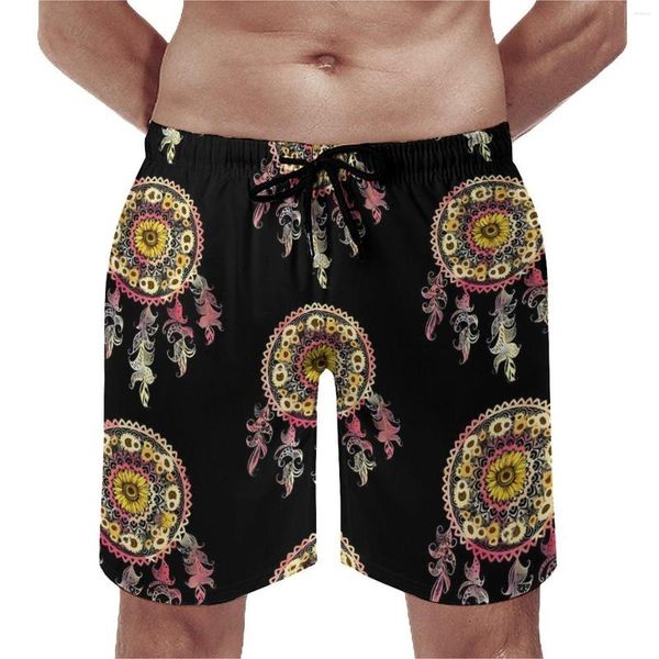 Pantalones cortos para hombres Dream Catcher Board Girasol Estampado Moda Playa Hombres Diseño Deportes Surf Troncos de secado rápido Regalo de cumpleaños