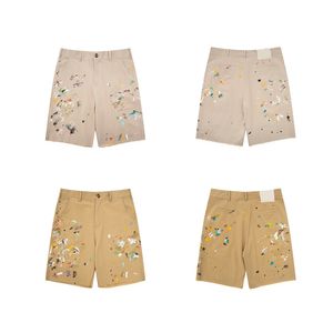 Shorts pour hommes Pantalons habillés Shorts cargo décontractés Peinture éclaboussure d'encre Pantalons de plage d'été Pantalons de mode Poche en coton hanches courtes Pop Gallery Taille S-XL