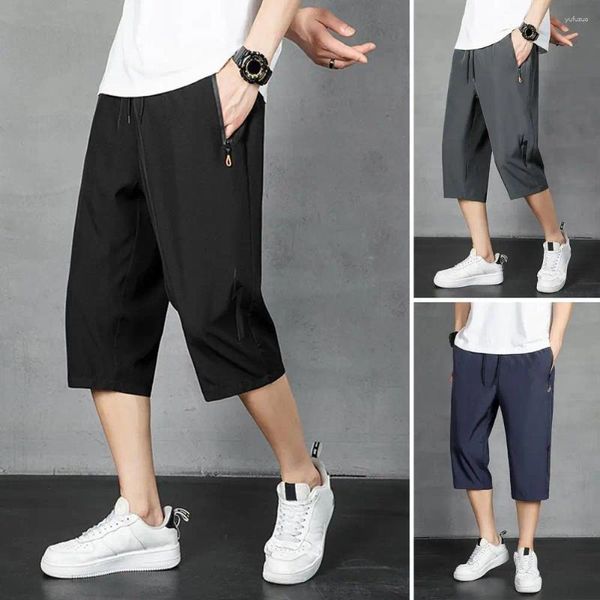 Shorts pour hommes habillant respirant hommes glace soie coupe ample plage streetwear