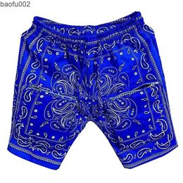 Shorts pour hommes Dropshipping Paisley Mode Hip Hop 70 s Bandana Africain Impression Numérique Taille Haute Noir Casual Sports Board Shorts pour Hommes W0327