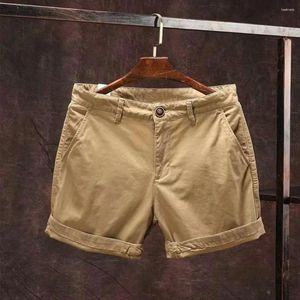 Short Cargo décontracté pour hommes, taille élastique, avec poches, couleur unie, plage pour l'été, Streetwear