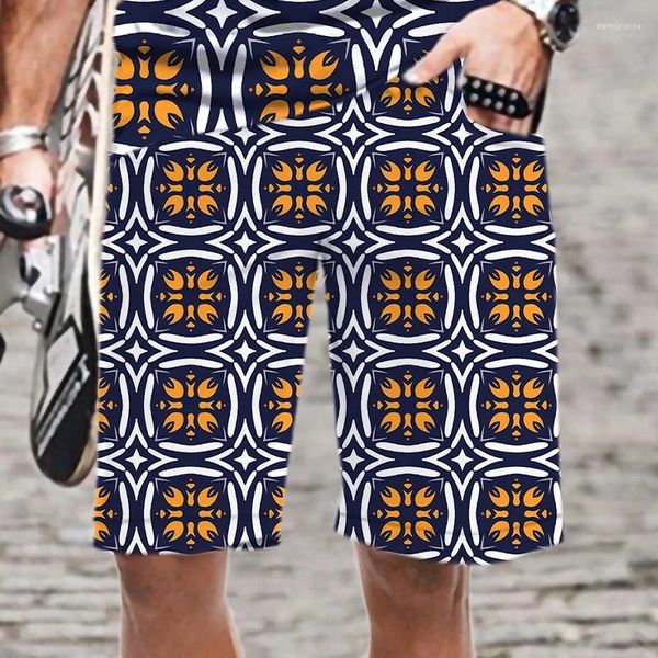 Short pour hommes taille élastique motif à rayures à carreaux natation confortable décontracté imprimé 3D séchage rapide maillot de bain de plage vêtements pour hommes