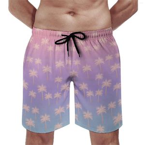 Heren shorts Elegant Beach Board Summer Gradiënt Palmprint Sport Korte broek Men Snel drogen Custom Plus Size Trunks