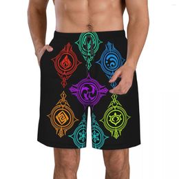 Shorts pour hommes Elements Of World Genshin Impact Beach Fitness Maillot de bain à séchage rapide Funny Street Fun 3D