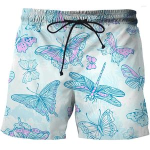 Herenshorts Est 3D Cartoon Vlinderprint Heren Strand Sneldrogend Surf Zwembroek Grappig Landschap Zomer Boxers