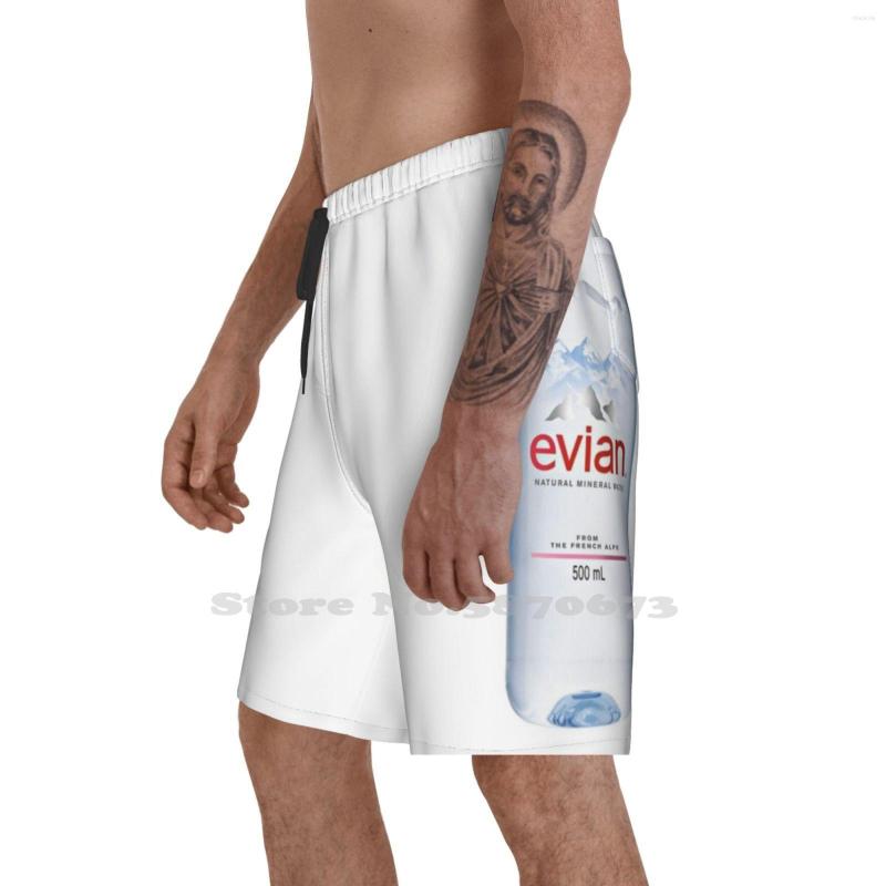 Men's Shorts Evian Water Bottle Summer Mens Casual Gym Training Fiji F I J Evion Avian Avion Yung Lean Trap