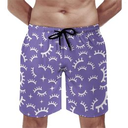 Short homme Cils Tableau Imprimé Blanc Yeux Fermés Course Surf Plage Pantalon Court Séchage Rapide Décontracté Graphique Grande Taille Troncs