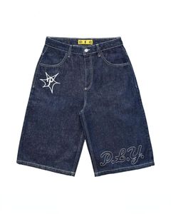 Pantalones cortos para hombre F GIRLS Y2k Hip Hop Vintage Jorts sueltos Harajuku Streetwear verano Punk Rock bordado con letras Denim hombres ropa 230617