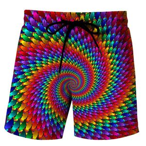 Shorts pour hommes Fashion Beach Trippy Vertigo Coloré 3D Print Hommes Casual Board Maillots de bain Pantalons Vêtements de sport pour hommes ShortPantsMen's
