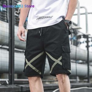 Shorts pour hommes Mode Cargo Style Hommes Noir Élégant Casual Sport Jogging Imprimé pour Homme Hip Hop Punk Beach Board Vêtements 022023H