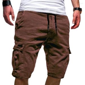 Pantalones cortos para hombres Moda Cargo Verano Hombres sueltos Casual Multi-Bolsillo Pantalones Sweetpants 5 puntos Monos masculinos 2023