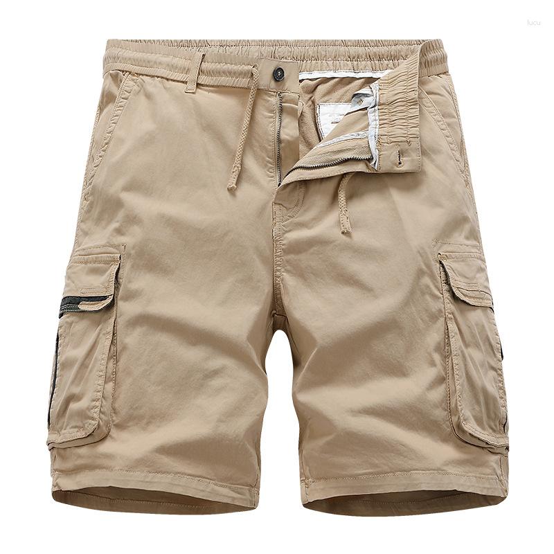 Herr shorts modekläder män last sommar korta byxor stora fickor avslappnad storlek s-4xl