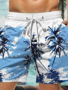 Pantalones cortos para hombres Fashion Coconut Tree Board de natación hawaianas troncos