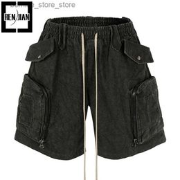 Shorts pour hommes Créateur de mode Techwear short sarouel hip-hop avec de grandes poches short d'entrejambe haute coupe ample pour les joggeurs Y2k bas Q240305