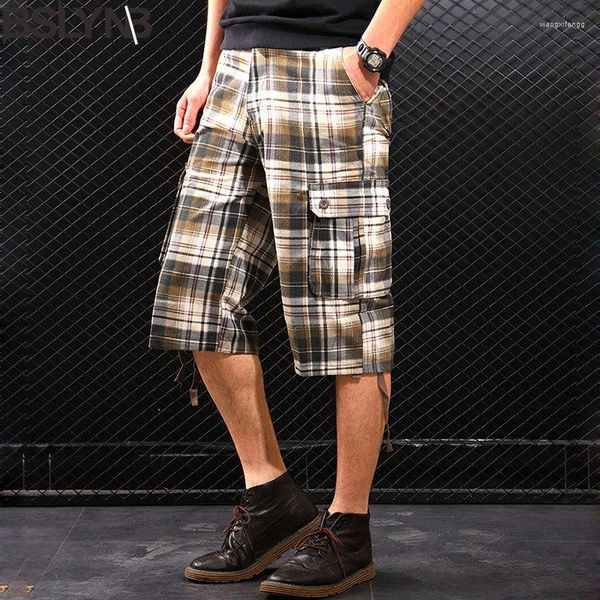 Shorts pour hommes Mode Summer Cargo Pantalon Homme Camouflage Plaid Poche