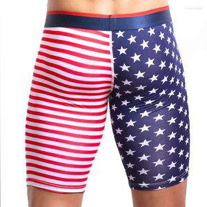 Heren shorts Fashion USA vlag 3d geprinte mannen ondergoed coole jongens kort slipje katoen ademende lange boksers