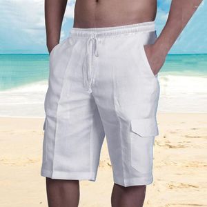 Shorts pour hommes Fieryshirts Lin Multi-poches Tethered Beach Cargo Pants