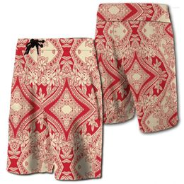 Short masculin Les palmiers floraux laissent un panneau sans couture hommes hawaii plage de nage de natation femmes pantalon court de vacances