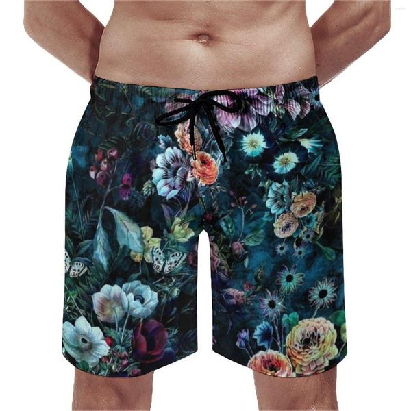 Shorts pour hommes Motif floral Conseil Summer Night Garden Vintage Mignon Plage Mâles Courir Rapide Séchage Personnalisé Maillot De Bain