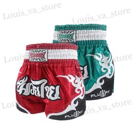 Shorts masculins Fluory Mens Womens Combat Shorts de boxe Pantalons de boxe Simple MMA Shorts Muay Thai Shorts T240419