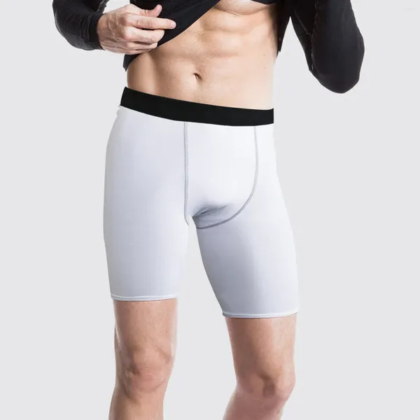 Shorts pour hommes pour hommes Spandex couleur unie taille haute taille élastique serrée montrant des pantalons de sport en plein air minces vêtements de sommeil pour garçons