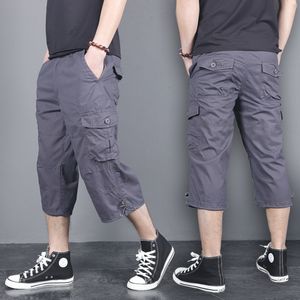 Heren shorts gratis riem Fashion Summer Cargo Shorts Cotton Men Casual Boardshort Loose Baggy Beach Short Pants 3/4 Lengte Plus Size 5xl 230427