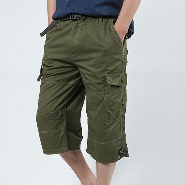 Pantalones cortos para hombres Senderismo difuso con cinturón de carga informal al aire libre al aire libre de verano ligero de verano múltiples