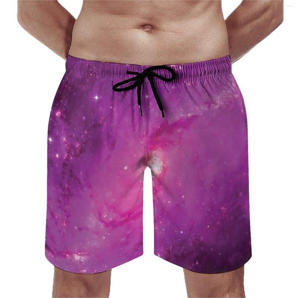 Short pour hommes Galaxy Print Board été rose et violet Hawaii pantalon court homme sport Surf conception à séchage rapide maillot de plage