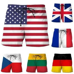 Shorts para hombres Alemania EE. UU. Reino Unido Flag Beach Impress Board Bathimits 2024 Summer Hawaii Swim Trunks de gran tamaño para niños geniales