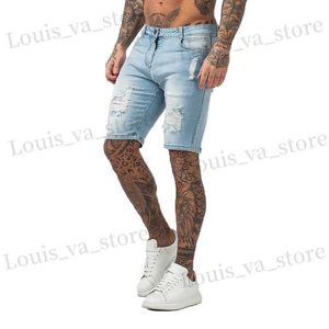 Heren shorts Gingtto denim shorts mannen zomerse bordshorts merk klassieke korte jeans skinny fit katoen comfortabele stretchy fabric hot sale dk40 t240411
