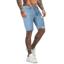 Shorts para hombres Gingtto Nuevos pantalones cortos de mezclilla para hombres Summer Fitness Fit Style Breatable Short Jean Boardshorts Hot Sale Dropshippdk45 J240510