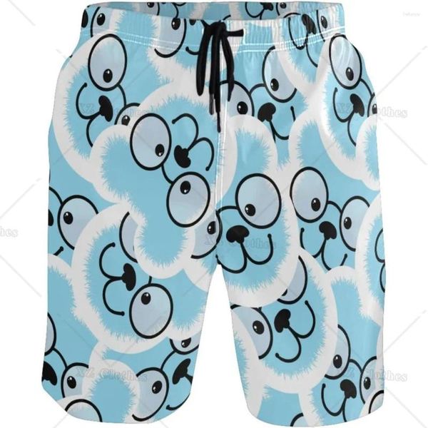 Lunettes de short masculin Bear Blue Beach Summer Swimk Swimks Sports Running Bathing Trots avec doublure et poche en maille