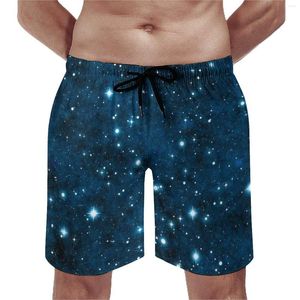 Short pour hommes Glitter Galaxy Board Summer Blue Sparkle Stars Casual Beach Pantalon court Homme Courir Séchage rapide Maillot de bain personnalisé