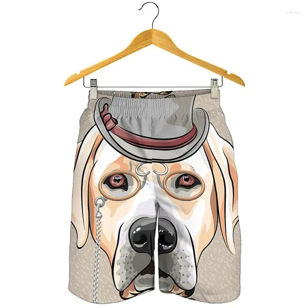 Pantalones cortos para hombres Golden Retriever Retrato 3d Patrón de perros de animales estampados Patrón de perros Surf Pantalones cortos Men Summer Swimming Trunks