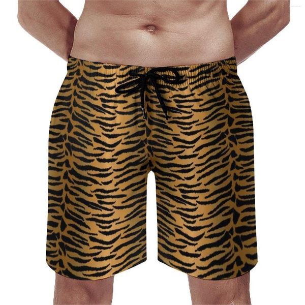 Pantalones cortos para hombres Board Golden Tiger Print Skin Lovers Malas casuales Machos Impreso Fitness de Sports Secado rápido Trunks