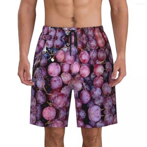 Heren shorts Grape 3d Fruit Print Gym Summer Funny Sports Surf Beach Men Snel drogen Casual aangepaste plus size zwembroekjes