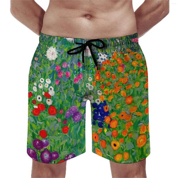 Shorts pour hommes Gustav Klimt Board Summer Cottage Garden Print Classic Beach Hommes Sports Surf Séchage rapide Modèle Trunks