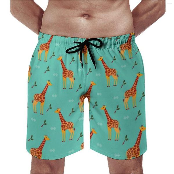 Pantalones Cortos para Hombre Gimnasio Lindo Jirafa Bañador Informal África Estampado Animal Cómodos Deportes Pantalones Cortos De Playa De Gran Tamaño