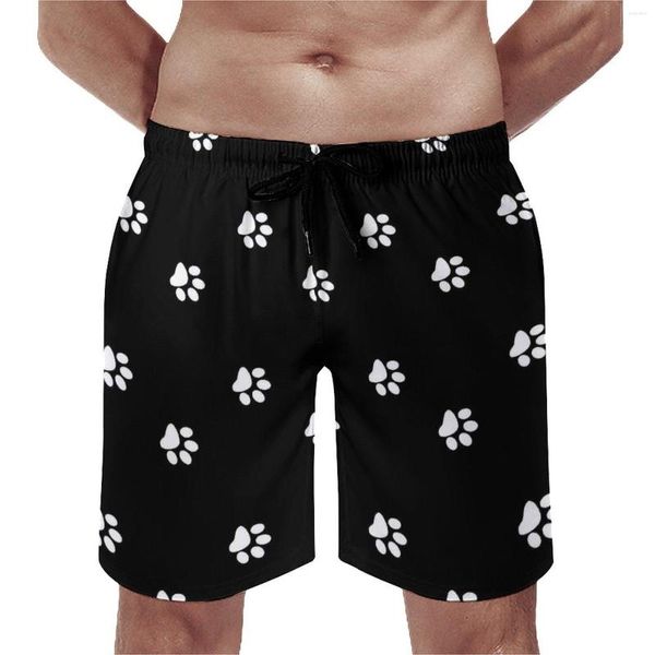 Pantalones cortos para hombres Gimnasio Lindo Cachorro Perro Retro Bañadores de natación Estampado en blanco y negro Hombres Secado rápido Correr Pantalones cortos de tabla de gran tamaño