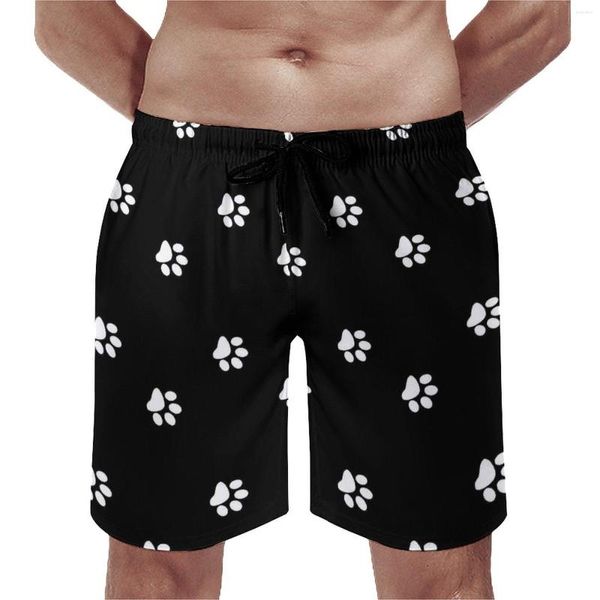 Shorts pour hommes Gym Mignon Chiot Chien Rétro Maillot De Bain Noir Et Blanc Imprimé Mâles Séchage Rapide Courir Surdimensionné Pantalon Court