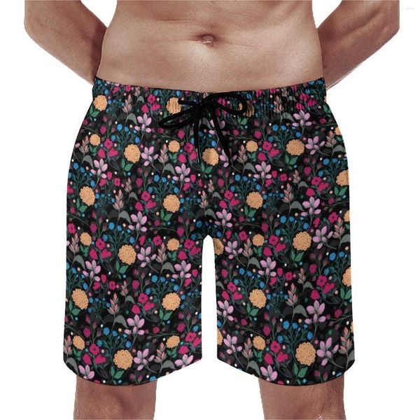 Pantalones cortos para hombres Gimnasio Ditsy Floral Troncos de natación casuales Rosa Amarillo Hombres Secado rápido Deportes Surf Alta calidad Pantalones cortos de playa de gran tamaño