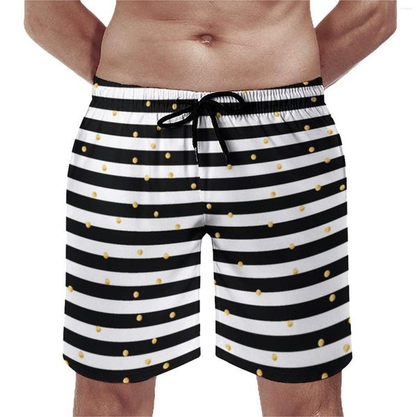 Short masculin gymnilles dorées et rayures mignonnes boulettes de natation moderne imprimement de sport sec rapide fitness de haute qualité pantalon court pantalon