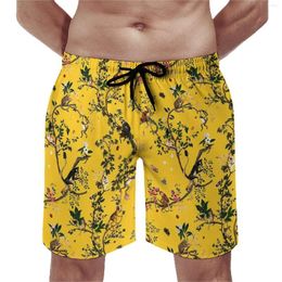 Shorts pour hommes Gym Monkey World Vintage Beach Trunks Floral Print Men Fast Dry Running Oversize