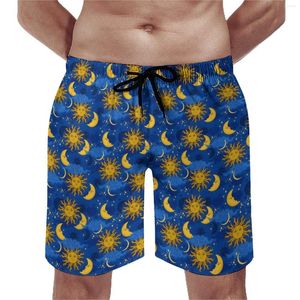 Pantalones Cortos para Hombre Gym Stars Sun Moon Bañadores Informales Estampado Celestial Secado Rápido Deportes Fitness Calidad Pantalones Cortos De Tabla De Gran Tamaño