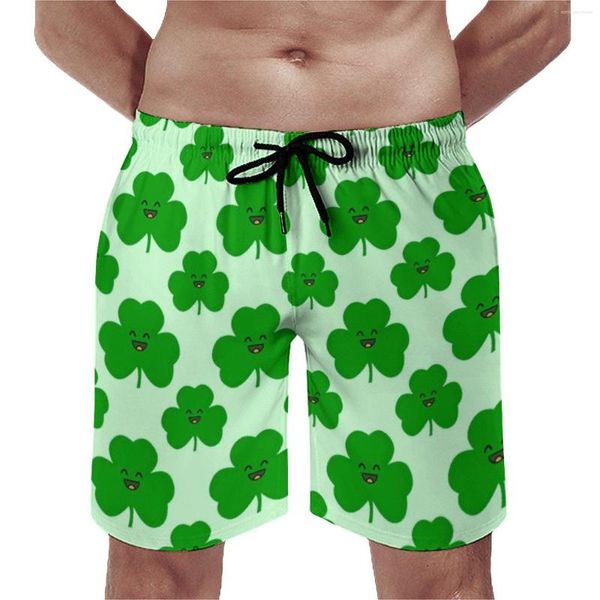 Shorts pour hommes Happy Shamrock Board Summer Cartoon Feuille Imprimer Mode Plage Hommes Sports Fitness Séchage rapide Design Maillot de bain