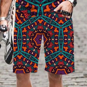 Shorts masculins Harajuku 3d Modèle ethnique exotique Shorts de plage imprimés pour hommes Summer Retro Swimming Pantal