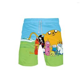 Pantalones cortos para hombre Harajuku Finn y Jake The Dog Face, bañadores, bañadores, tabla de playa, pantalones de natación deportivos para hombre