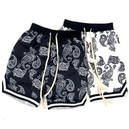 Shorts pour hommes Harajuku hommes Bandana motif à lacets taille élastique homme décontracté plage mode Hip Hop marque pantalon court bas 230731