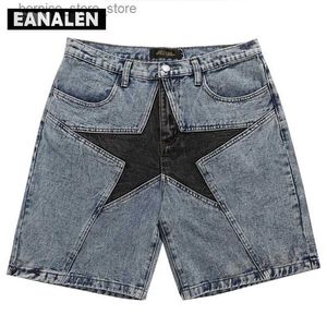 Herenshorts Harajuku Vintage Star Patroon Denim shorts Mens oversized Street Come Rock Gothic Bermuda Casual Sports Basketball Shorts Q240529