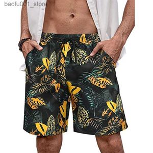 Shorts masculins Hawaiian Beach Resort pour hommes shorts 3d shorts décontractés imprimés shorts de tableau de bandage élastique Q240329